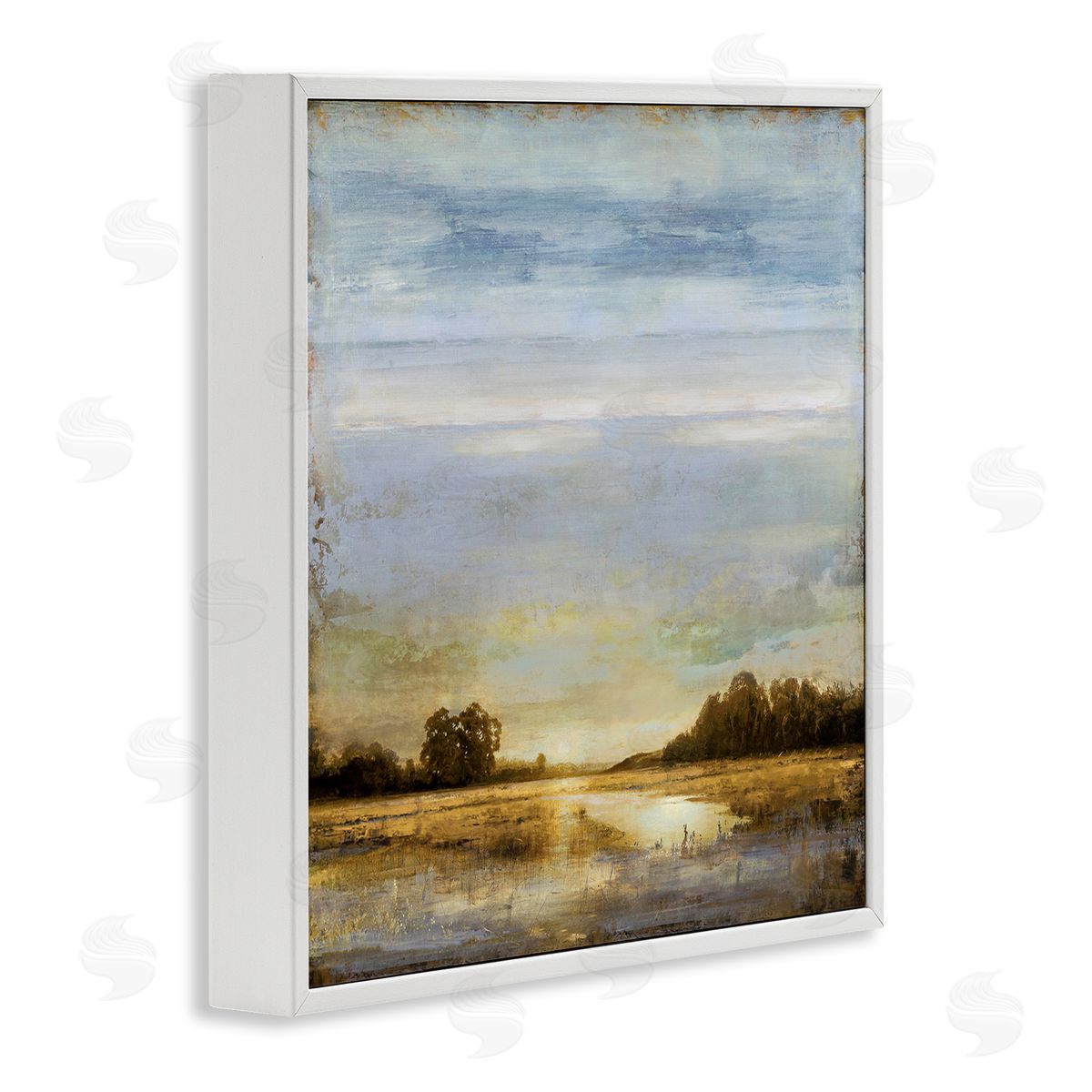Sun Reflection Landscape White Frame Print Wall Art, Home Decor by Chris Donovan