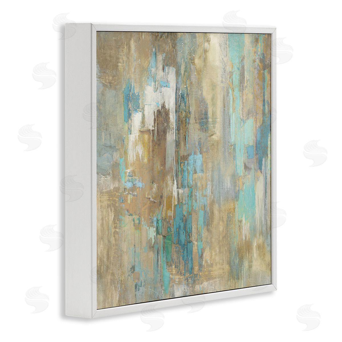 Complex Abstract with Blue White Frame Print Wall Art, Home Decor by Justin Turner