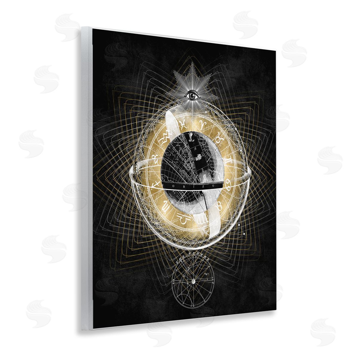 Zodiac Symbols on Fractal Wood Plaque Wall Art, Home Decor by Oliver Jeffries
