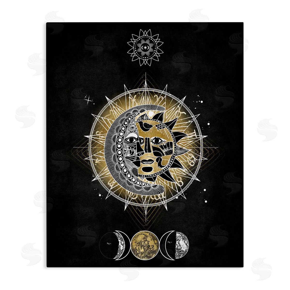 Lunar & Solar Fractal Canvas Wall Art, Home Decor by Oliver Jeffries