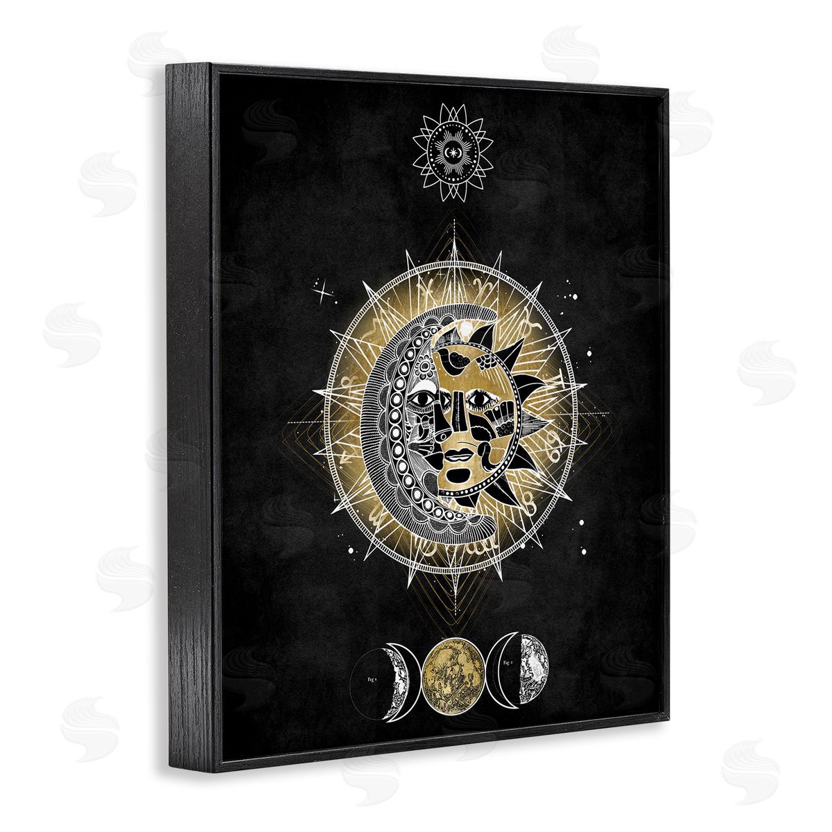 Lunar & Solar Fractal Black Frame Print Wall Art, Home Decor by Oliver Jeffries