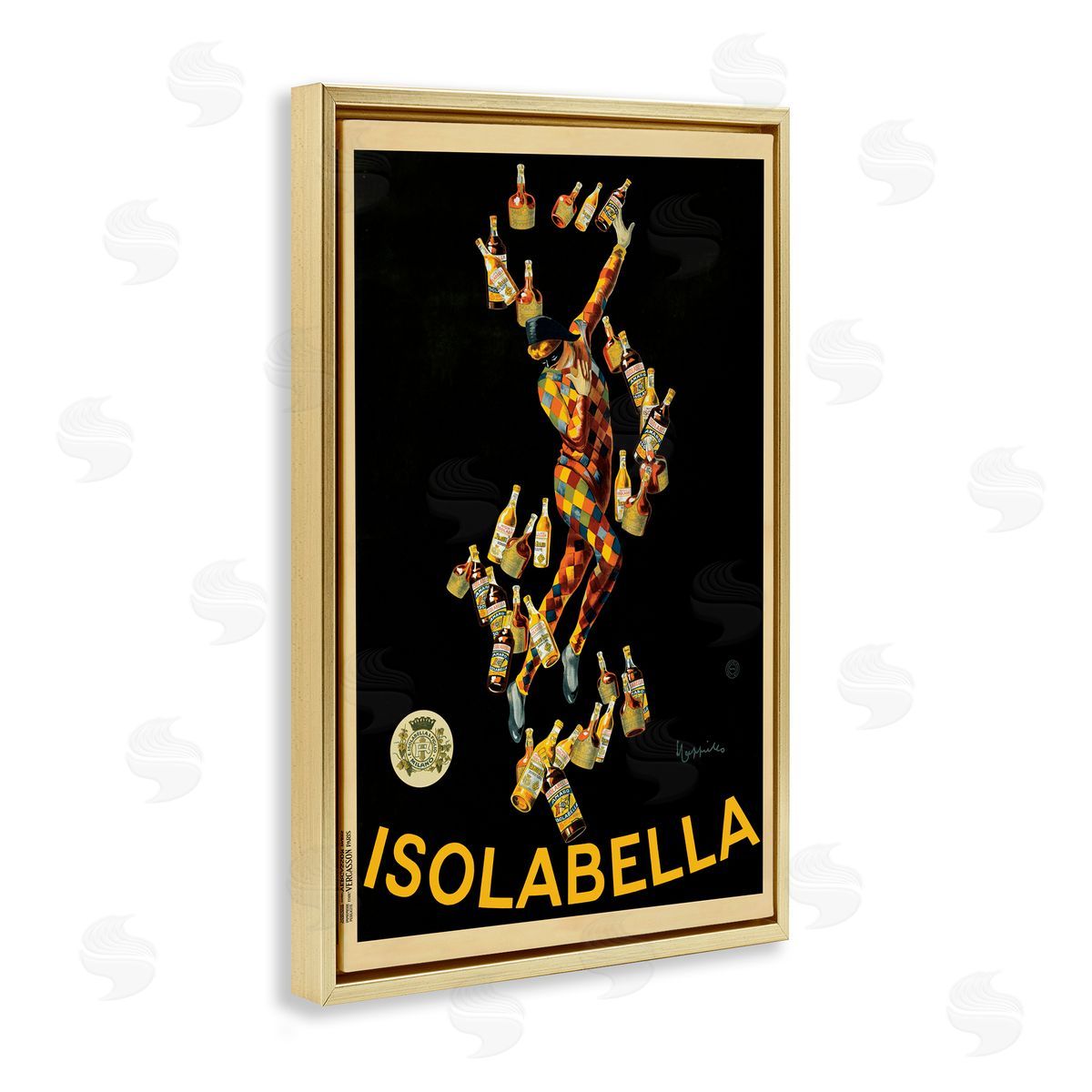 Isolabella Vintage Ad Gold Floating Frame Canvas Wall Art, Home Decor by Vintage Poster