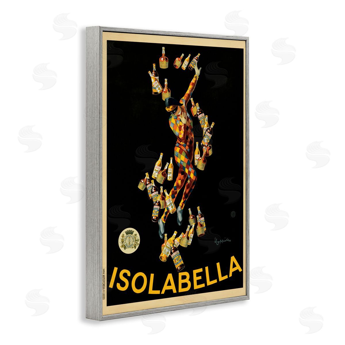 Isolabella Vintage Ad Grey Frame Print Wall Art, Home Decor by Vintage Poster
