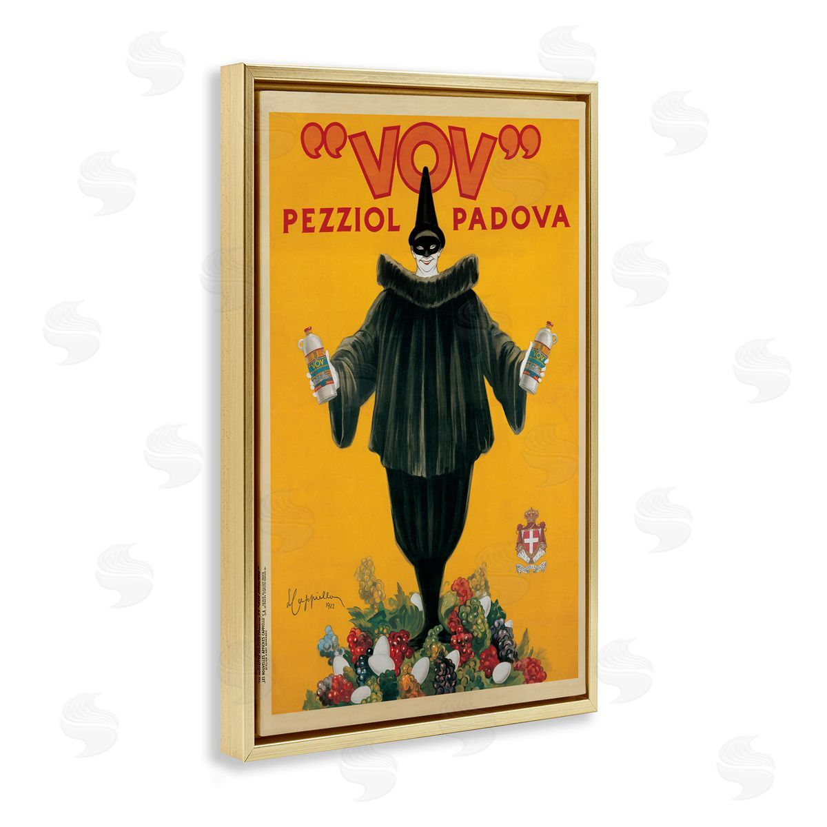 Vintage Drink Poster Gold Floating Frame Canvas Wall Art, Home Decor by Vintage Poster