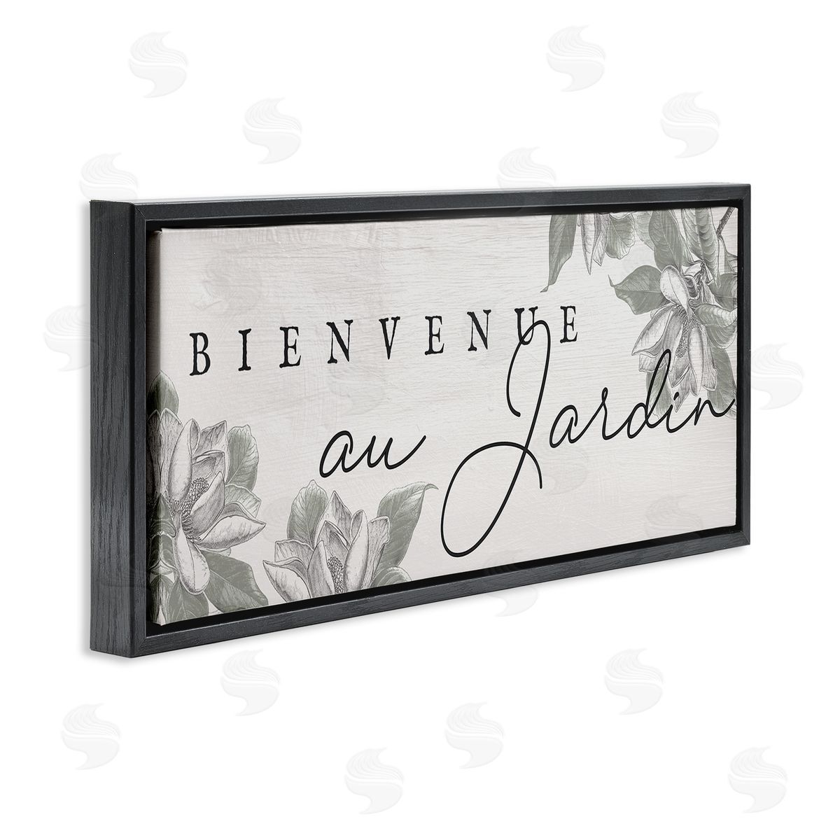 Vintage Garden Welcome Black Floating Frame Canvas Wall Art, Home Decor by Stupell Studio