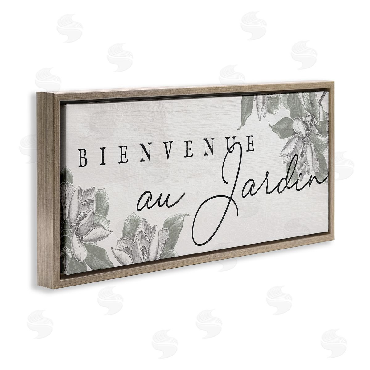 Vintage Garden Welcome Brown Floating Frame Canvas Wall Art, Home Decor by Stupell Studio