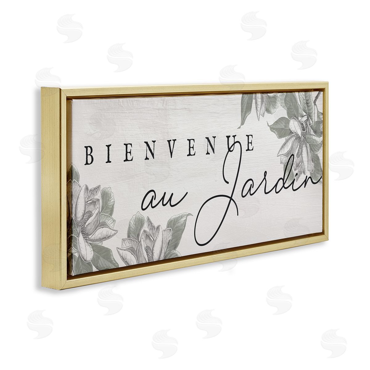 Vintage Garden Welcome Gold Floating Frame Canvas Wall Art, Home Decor by Stupell Studio