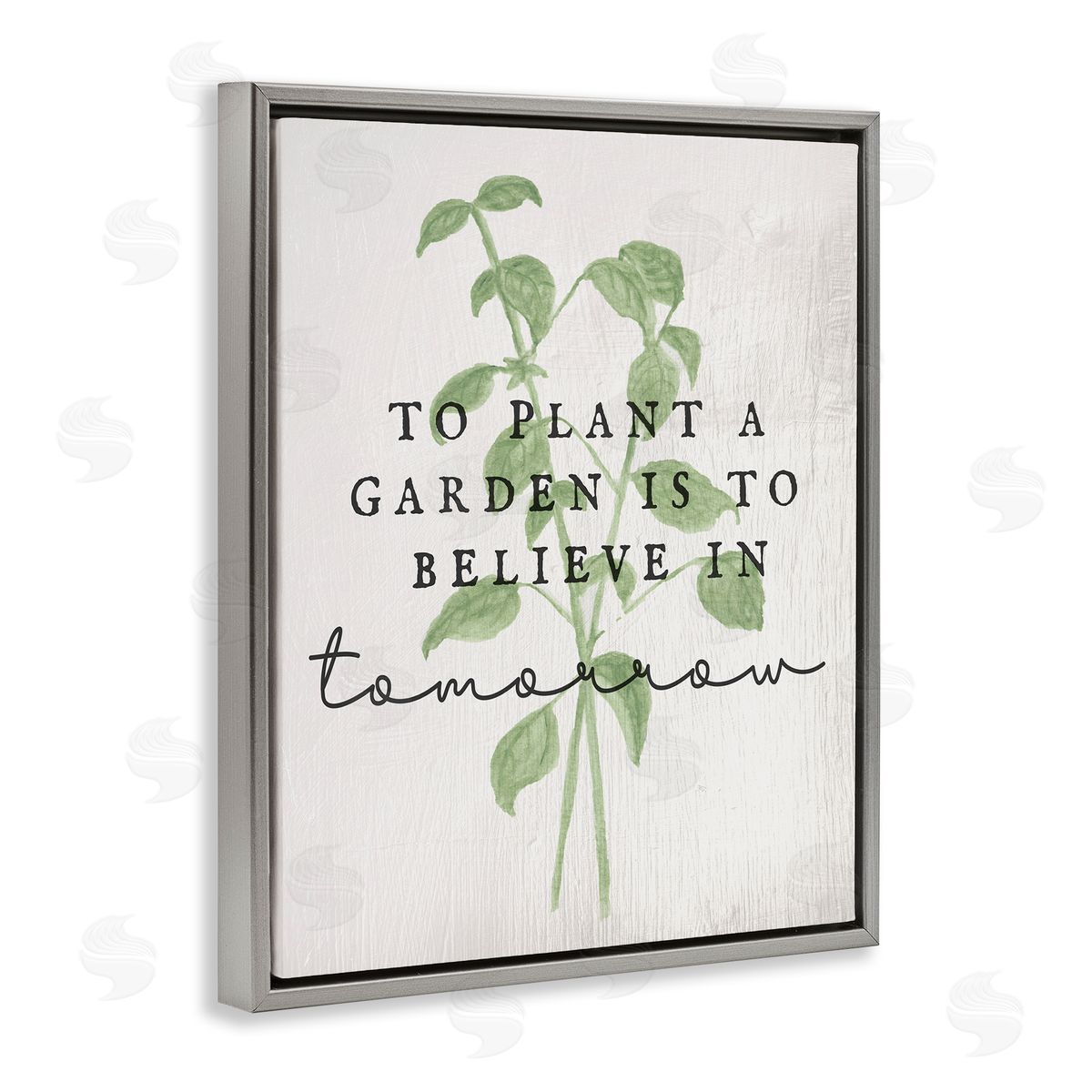 Inspirational Garden Phrase Grey Floating Frame Canvas Wall Art, Home Decor by Stupell Studio