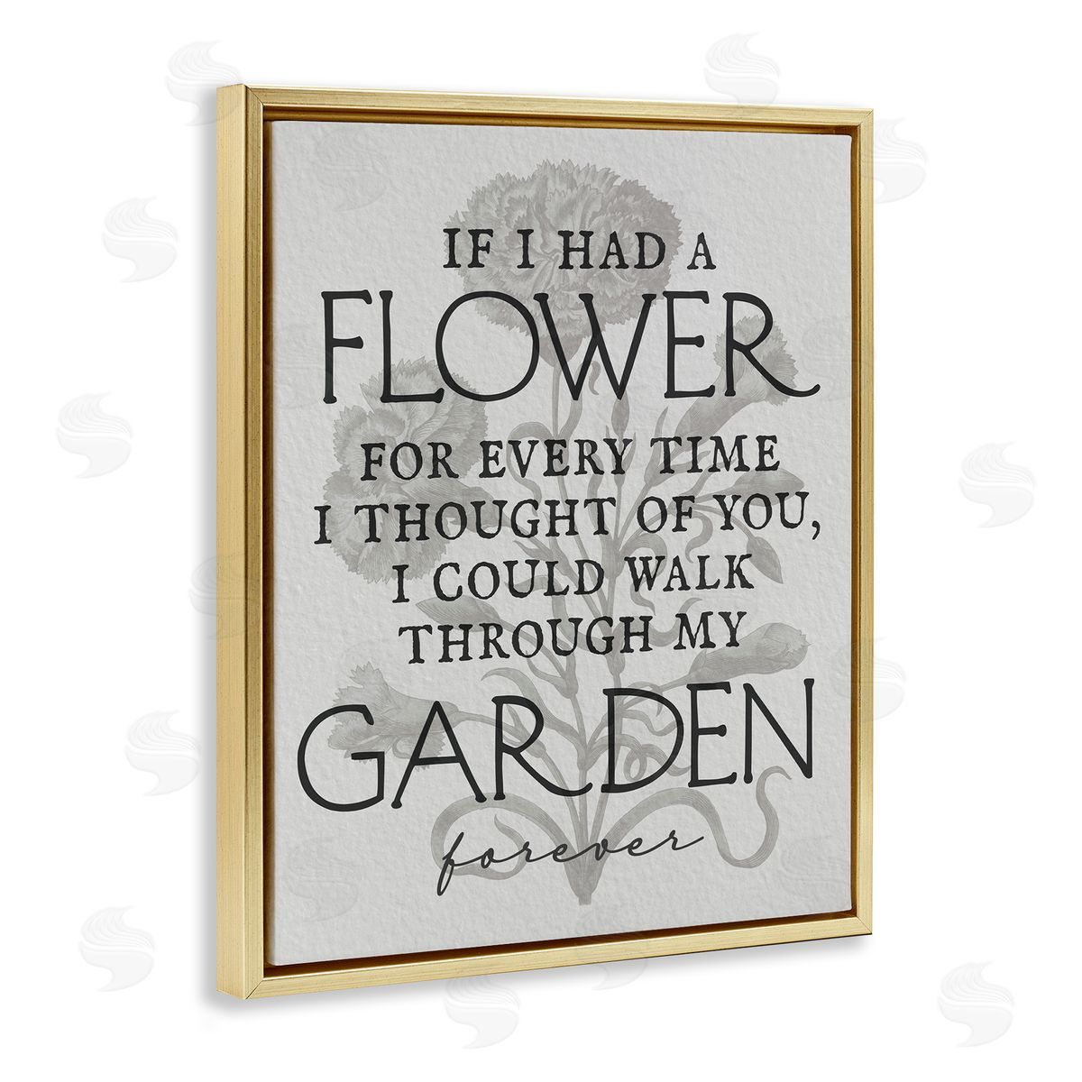 Romantic Garden Phrase Gold Floating Frame Canvas Wall Art, Home Decor by Stupell Studio