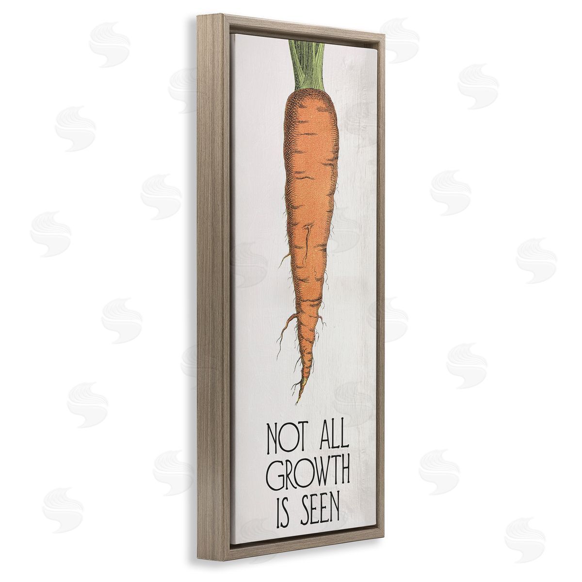 Carrot & Inspiring Growth Brown Floating Frame Canvas Wall Art, Home Decor by Stupell Studio