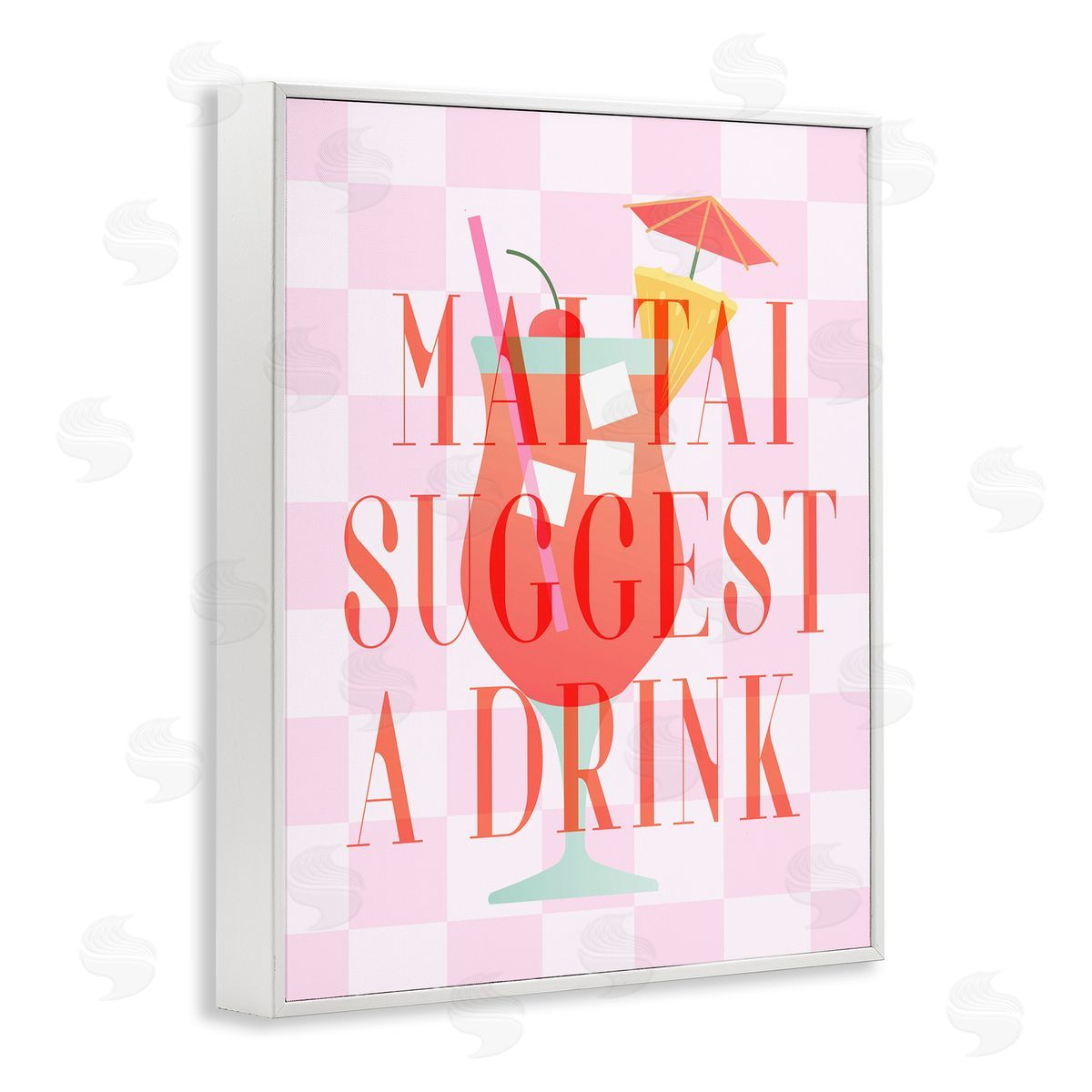 Mai Tai Suggest A Drink White Frame Print Wall Art, Home Decor by Stupell Studio