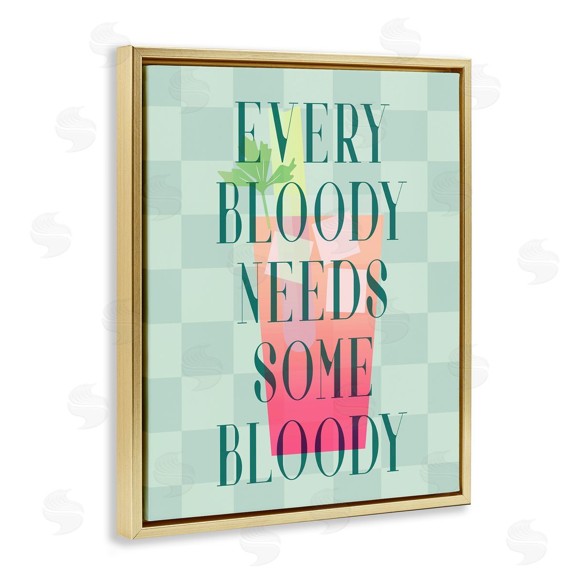 Bloody Mary Cocktail Gold Floating Frame Canvas Wall Art, Home Decor by Stupell Studio
