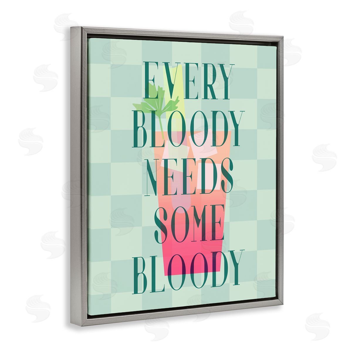Bloody Mary Cocktail Grey Floating Frame Canvas Wall Art, Home Decor by Stupell Studio