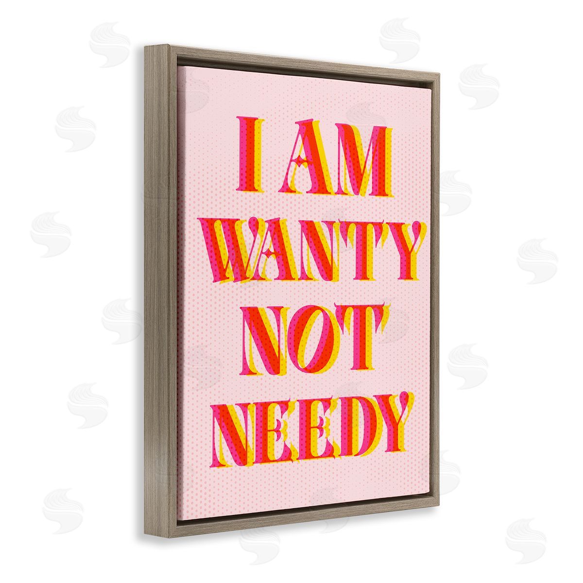 Wanty Not Needy Brown Floating Frame Canvas Wall Art, Home Decor by Stupell Studio