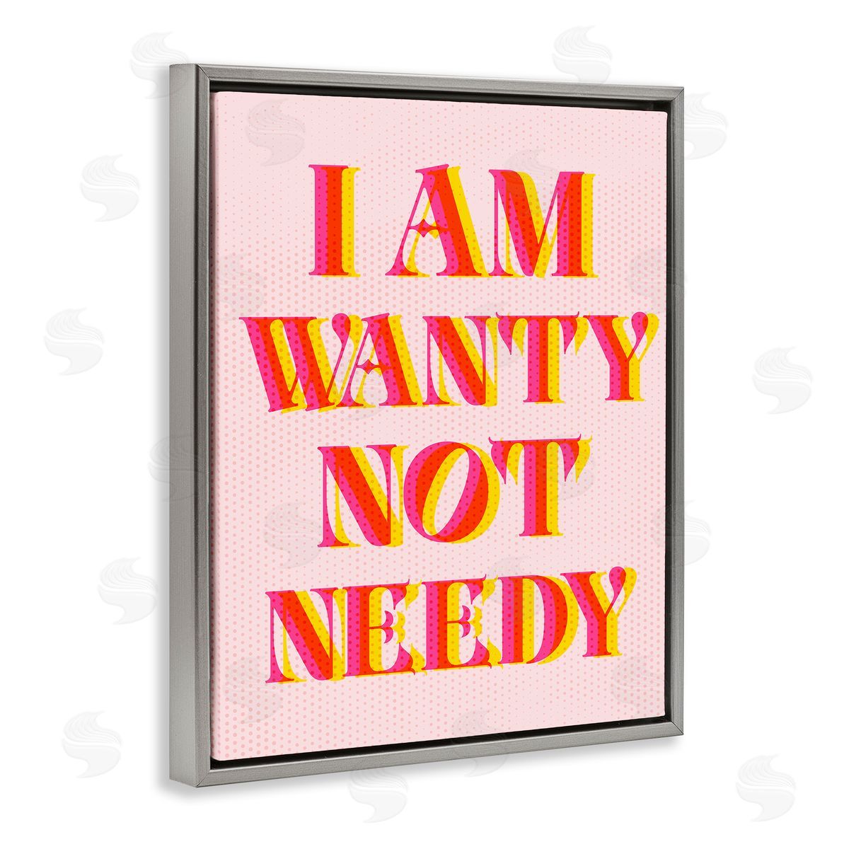 Wanty Not Needy Grey Floating Frame Canvas Wall Art, Home Decor by Stupell Studio