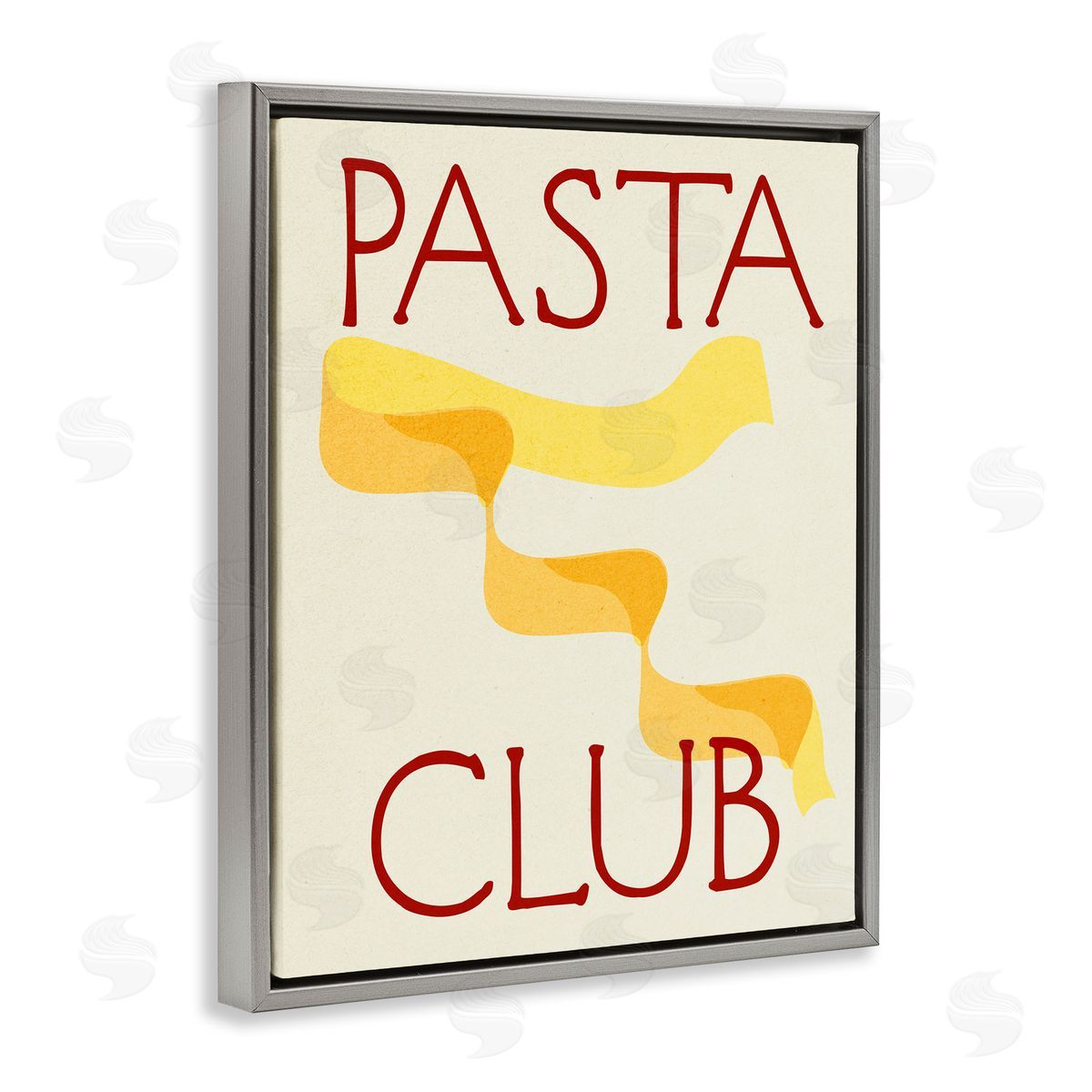 Pasta Club Phrase Grey Floating Frame Canvas Wall Art, Home Decor by Stupell Studio