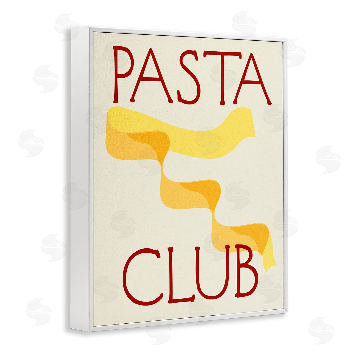 Pasta Club Phrase White Frame Print Wall Art, Home Decor by Stupell Studio