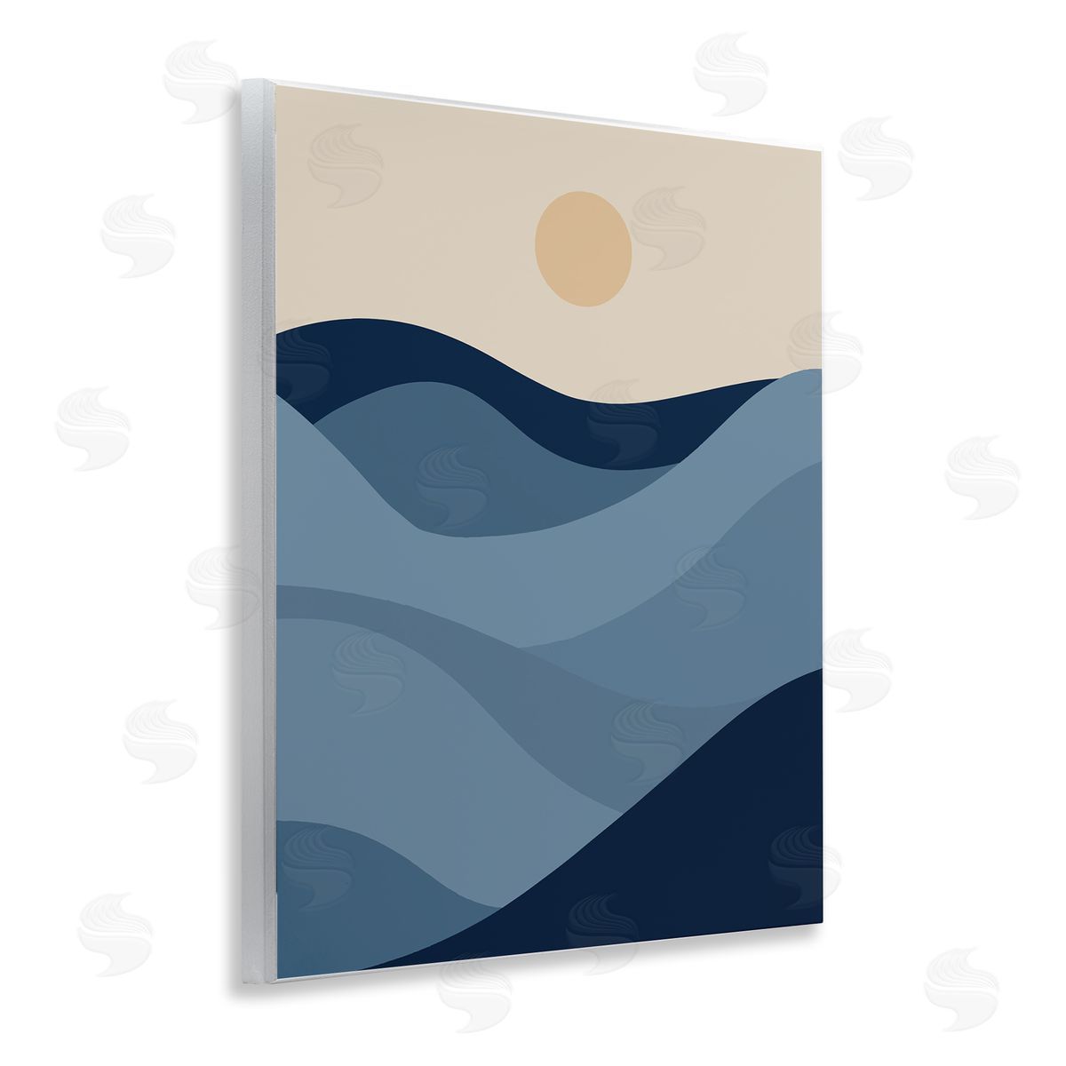 Blue Hills & Moon Wood Plaque Wall Art, Home Decor by Stupell Studio
