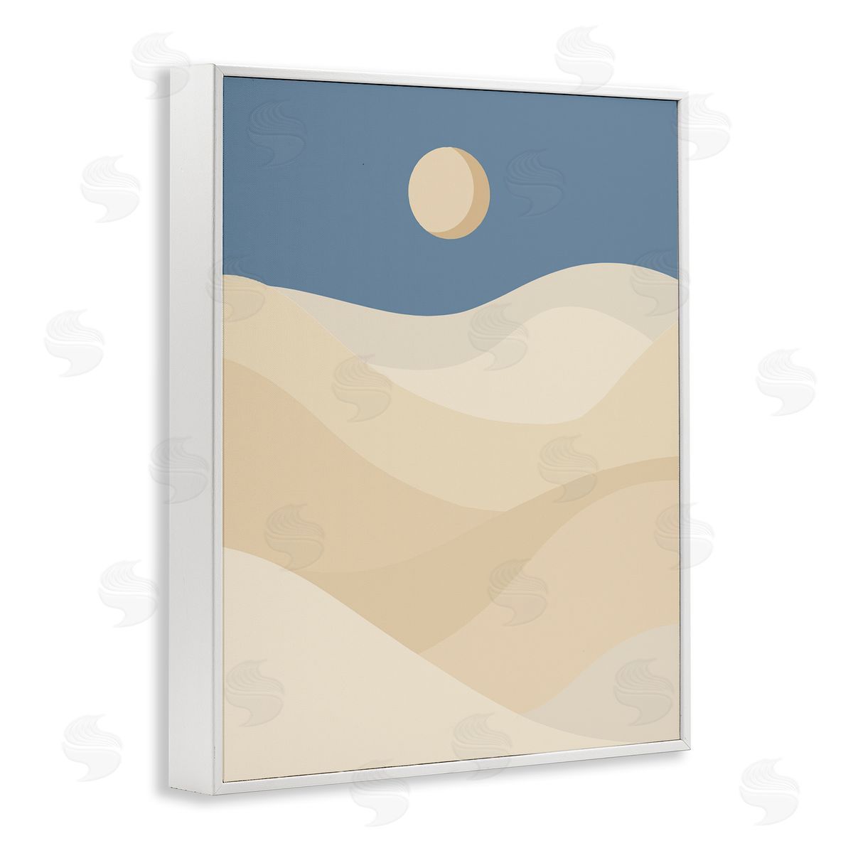 Desert Dunes & Moon White Frame Print Wall Art, Home Decor by Stupell Studio