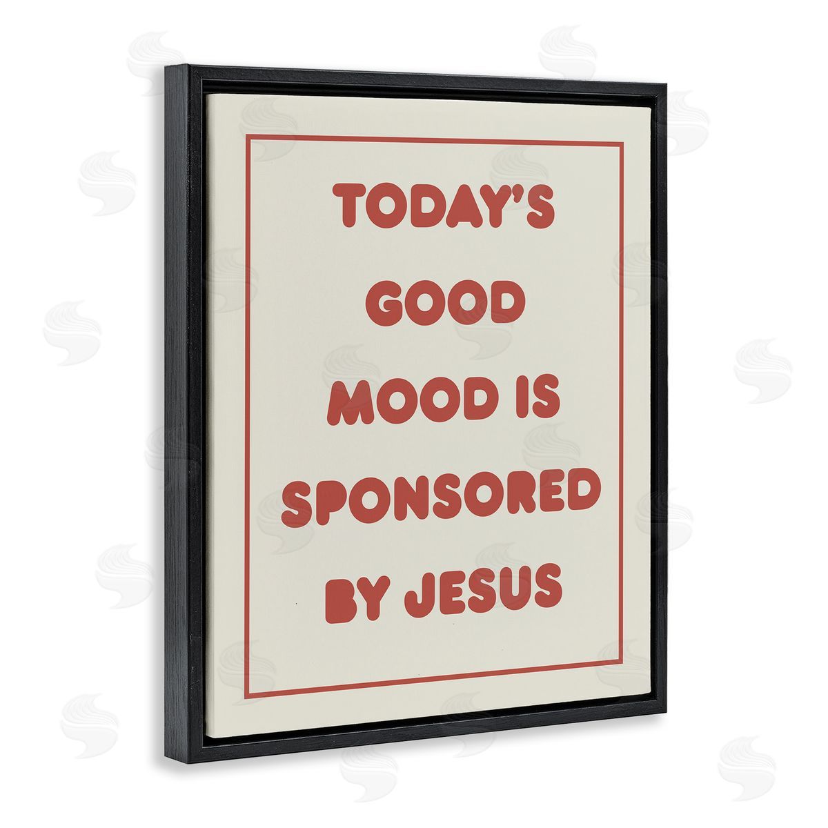 Good Mood by Jesus Black Floating Frame Canvas Wall Art, Home Decor by Stupell Studio