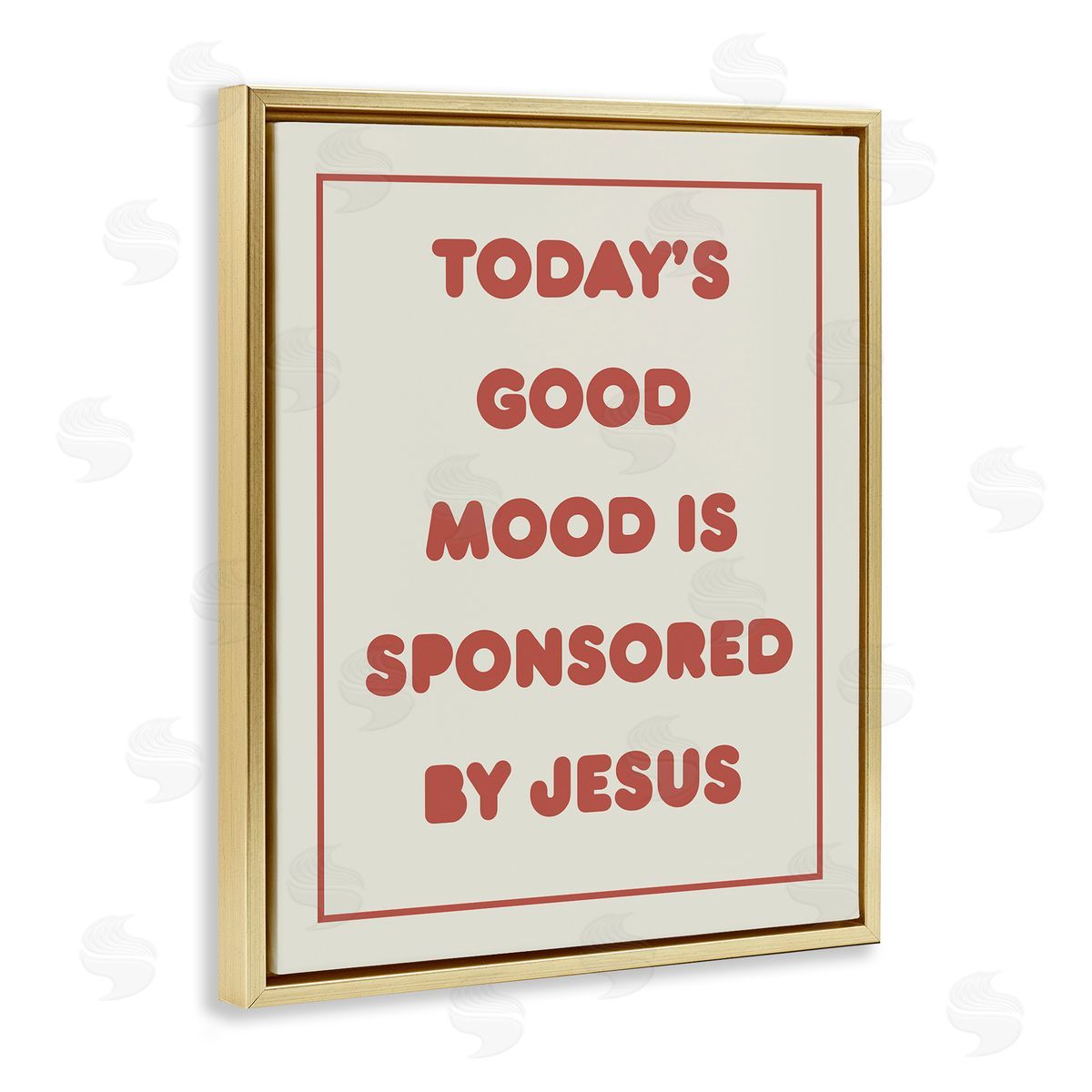 Good Mood by Jesus Gold Floating Frame Canvas Wall Art, Home Decor by Stupell Studio