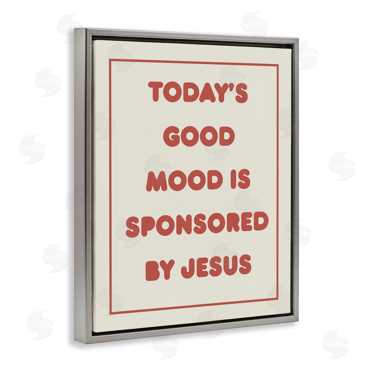 Good Mood by Jesus Grey Floating Frame Canvas Wall Art, Home Decor by Stupell Studio