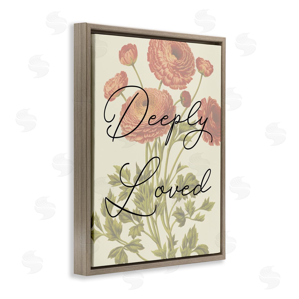 Deeply Loved with Marigold Brown Floating Frame Canvas Wall Art, Home Decor by Stupell Studio
