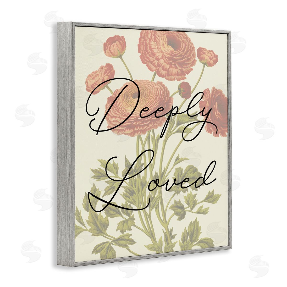 Deeply Loved with Marigold Grey Frame Print Wall Art, Home Decor by Stupell Studio