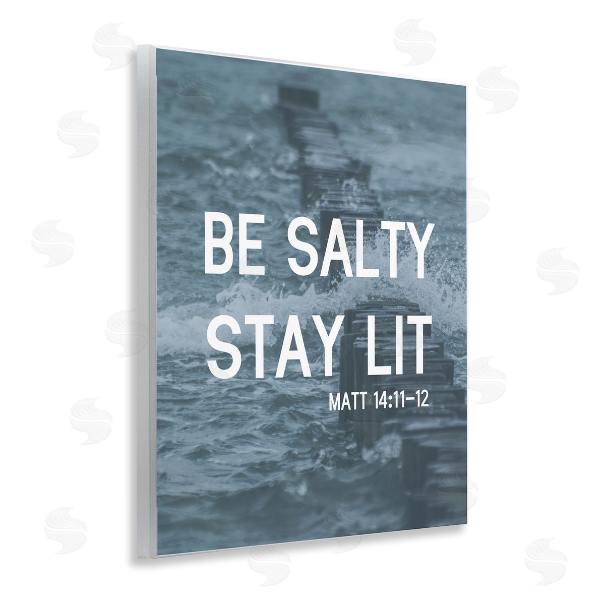 Be Salty Stay Lit Wood Plaque Wall Art, Home Decor by Stupell Studio