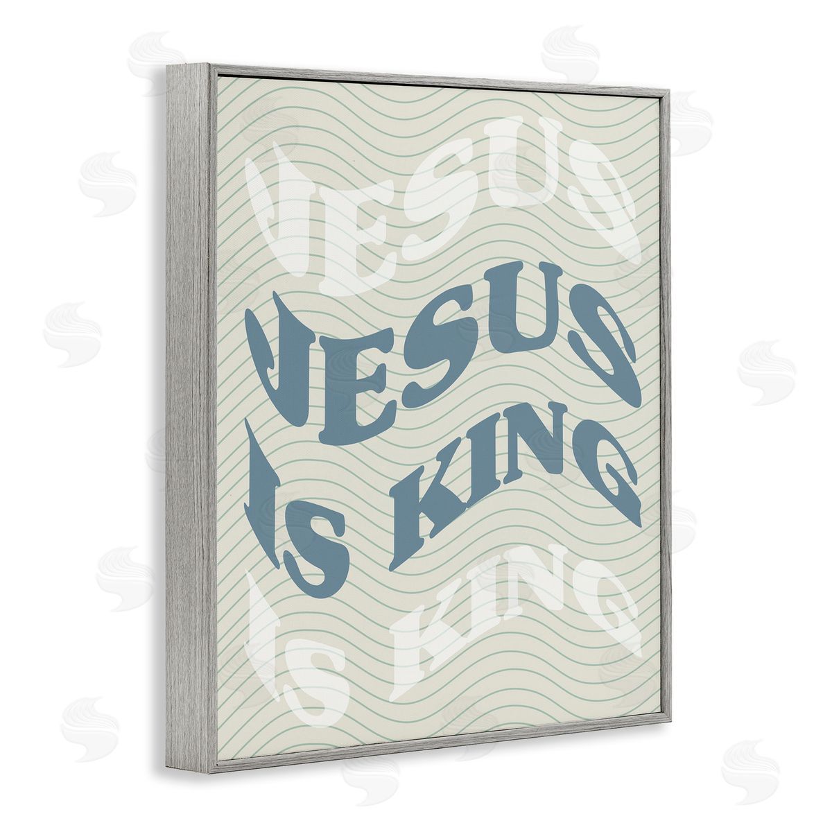 Wavy Jesus Is King Grey Frame Print Wall Art, Home Decor by Stupell Studio