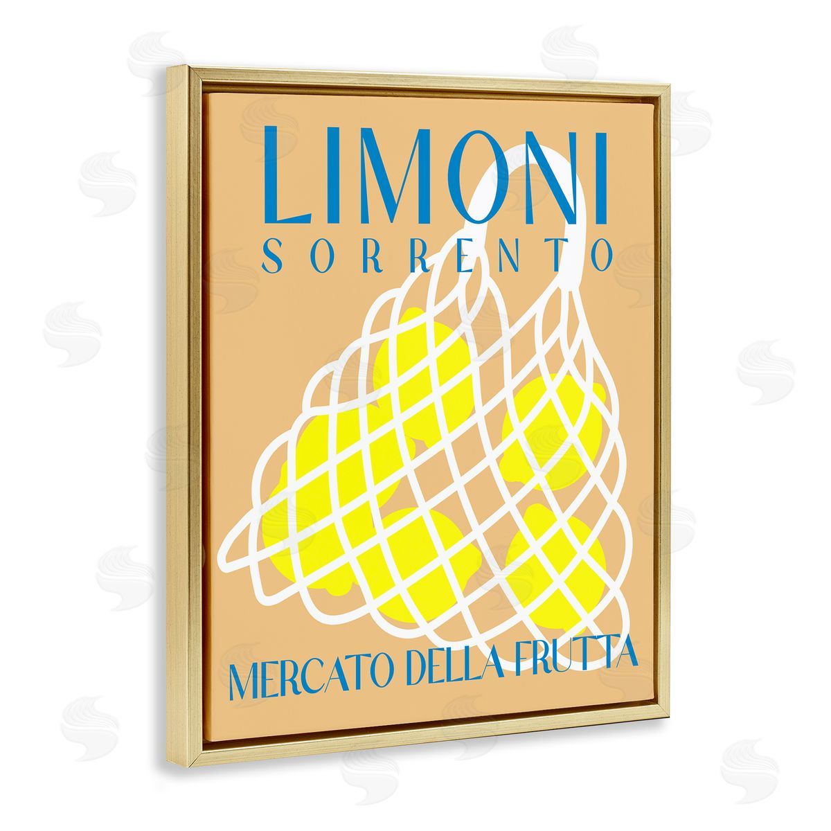 Modern Lemon Fruit Market Gold Floating Frame Canvas Wall Art, Home Decor by Stupell Studio