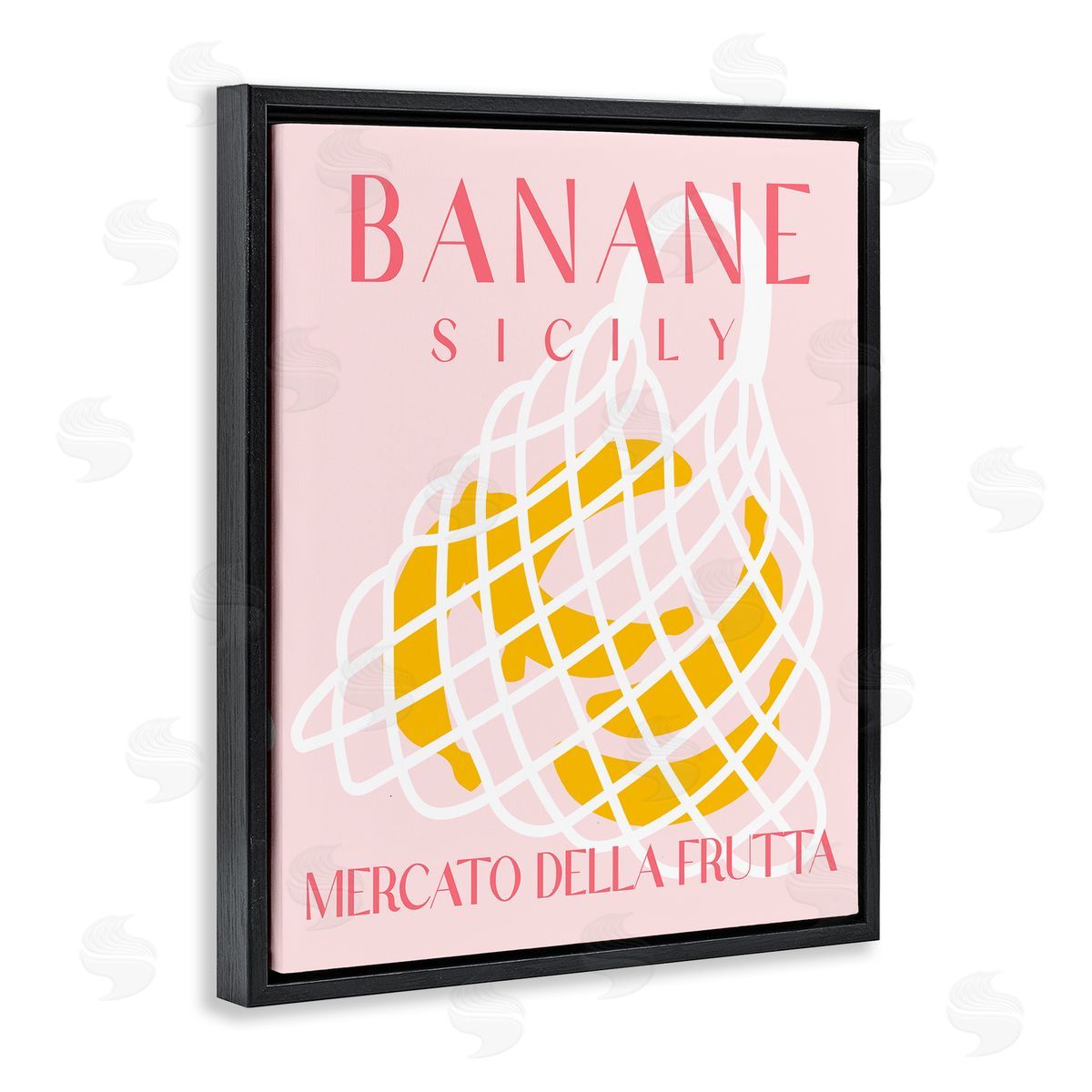 Modern Banana Fruit Market Black Floating Frame Canvas Wall Art, Home Decor by Stupell Studio