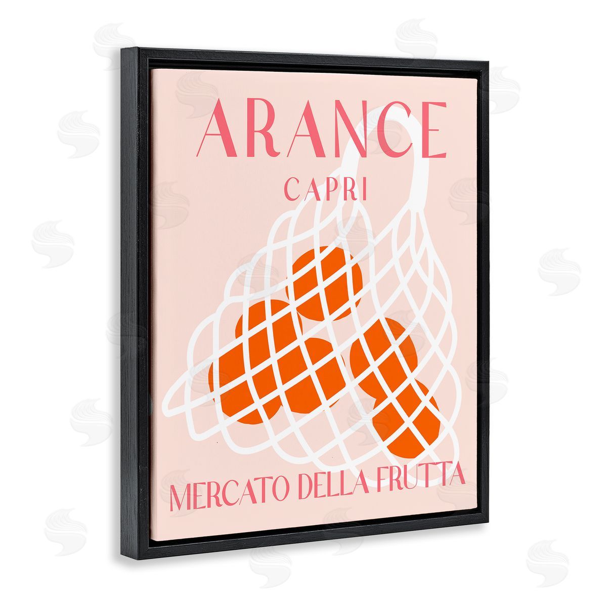 Modern Apples Fruit Market Black Floating Frame Canvas Wall Art, Home Decor by Stupell Studio