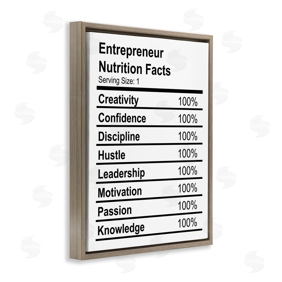 Sassy Entrepreneur Nutrition Facts Brown Floating Frame Canvas Wall Art, Home Decor by Stupell Studio