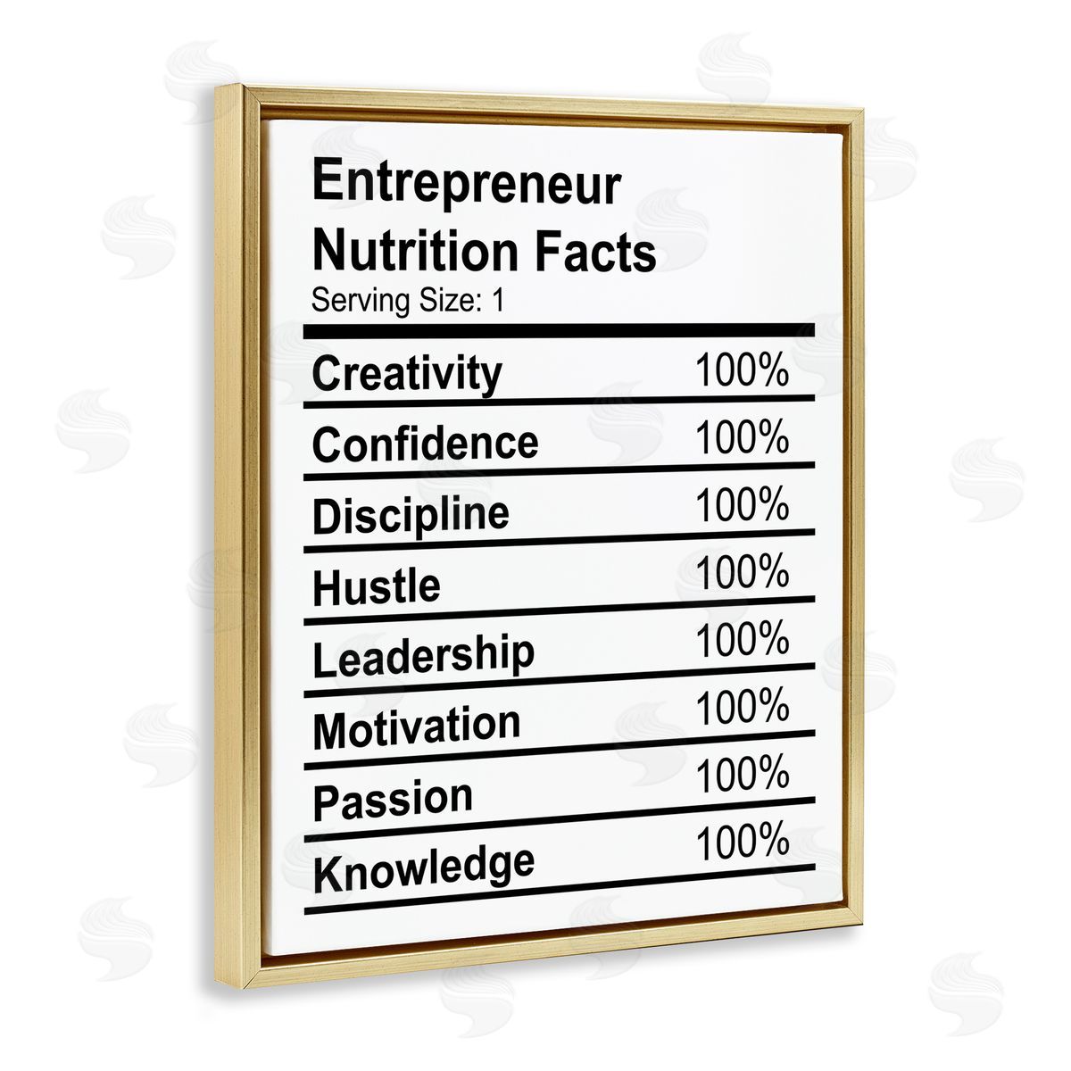 Sassy Entrepreneur Nutrition Facts Gold Floating Frame Canvas Wall Art, Home Decor by Stupell Studio