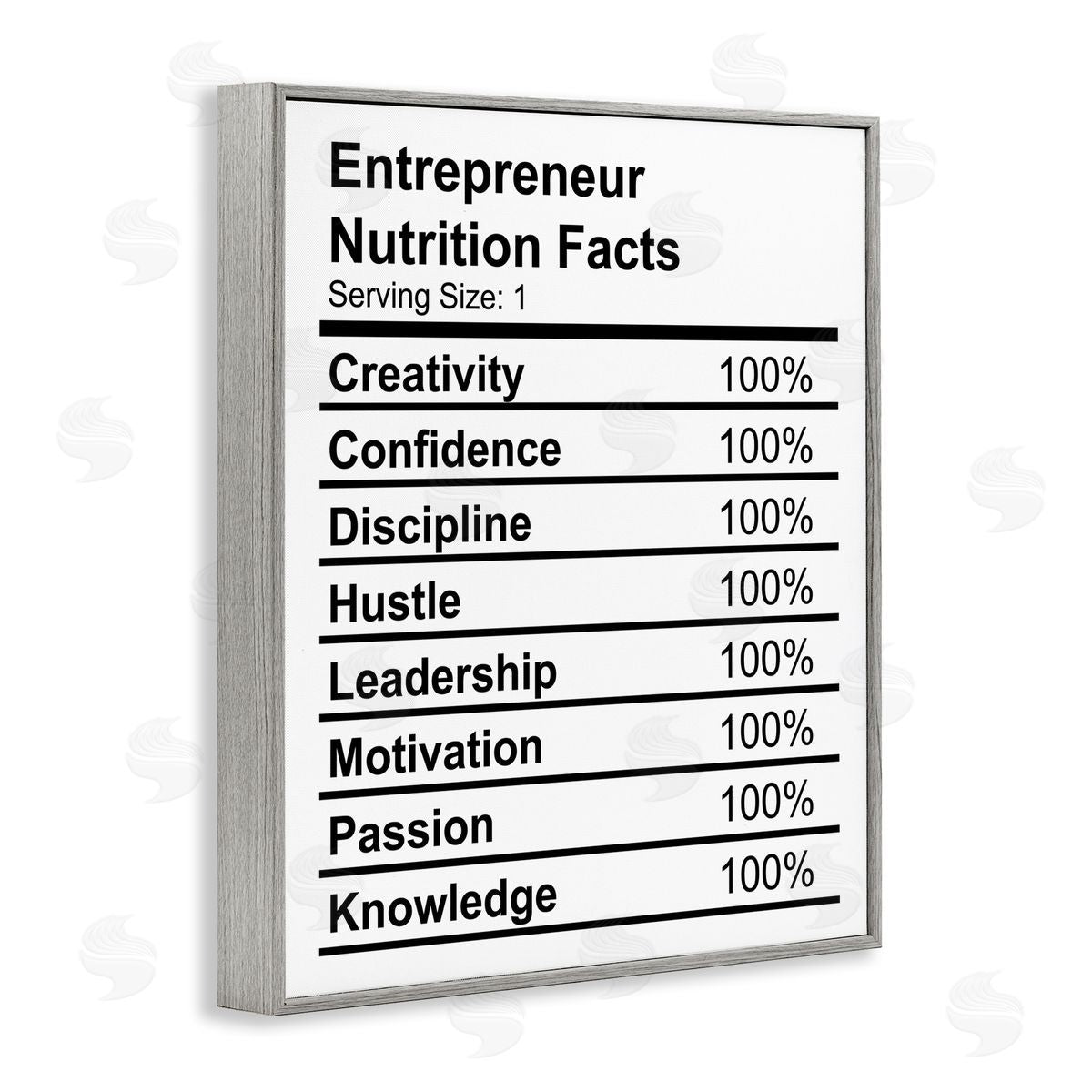 Sassy Entrepreneur Nutrition Facts Grey Frame Print Wall Art, Home Decor by Stupell Studio