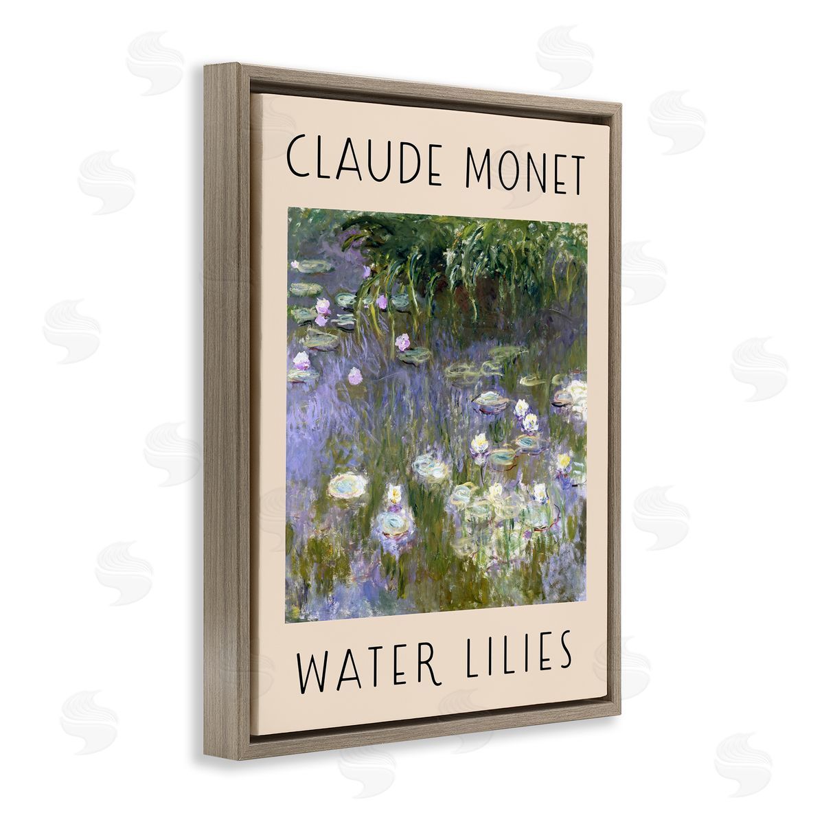 Classic Monet Water Lilies Brown Floating Frame Canvas Wall Art, Home Decor by Stupell Studio