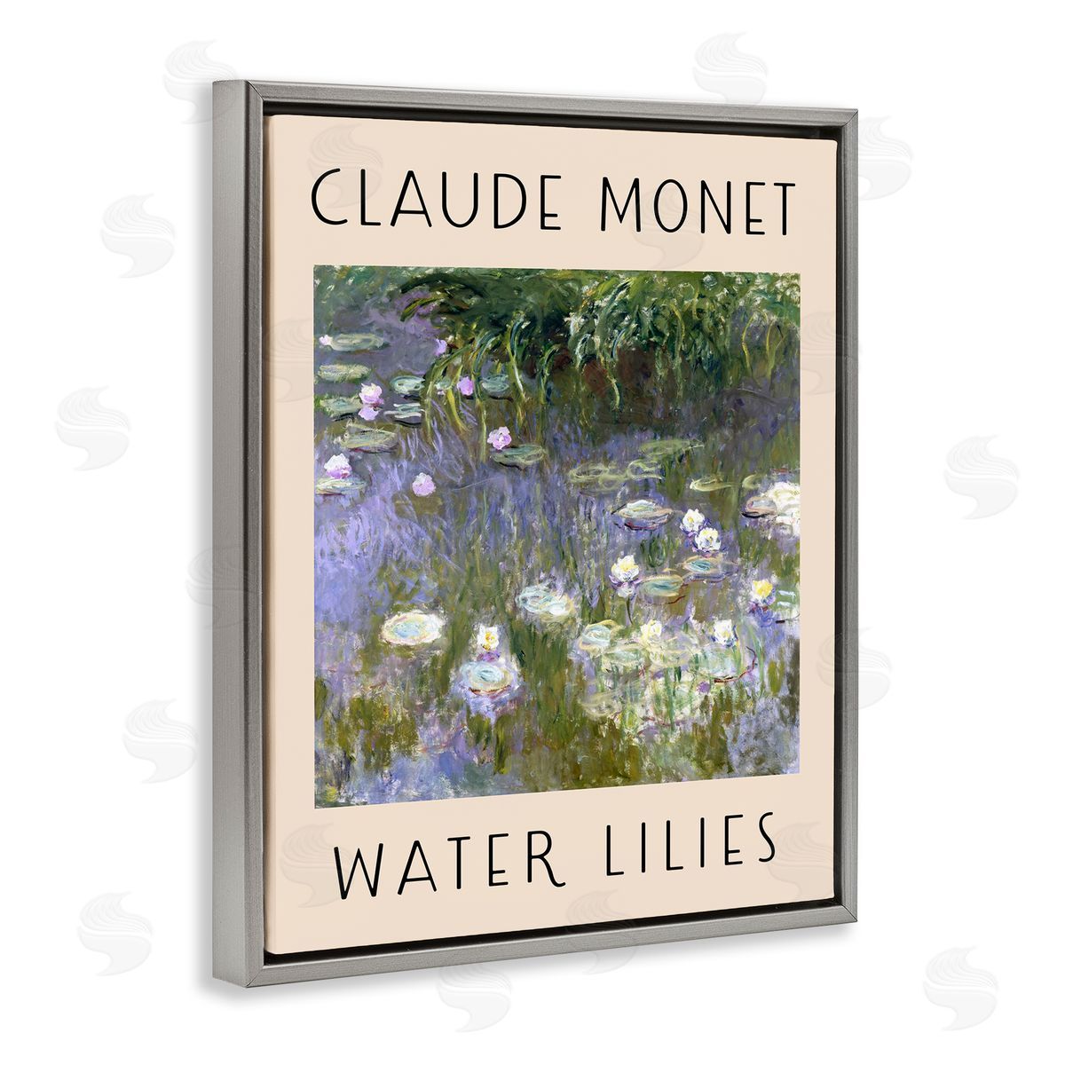 Classic Monet Water Lilies Grey Floating Frame Canvas Wall Art, Home Decor by Stupell Studio