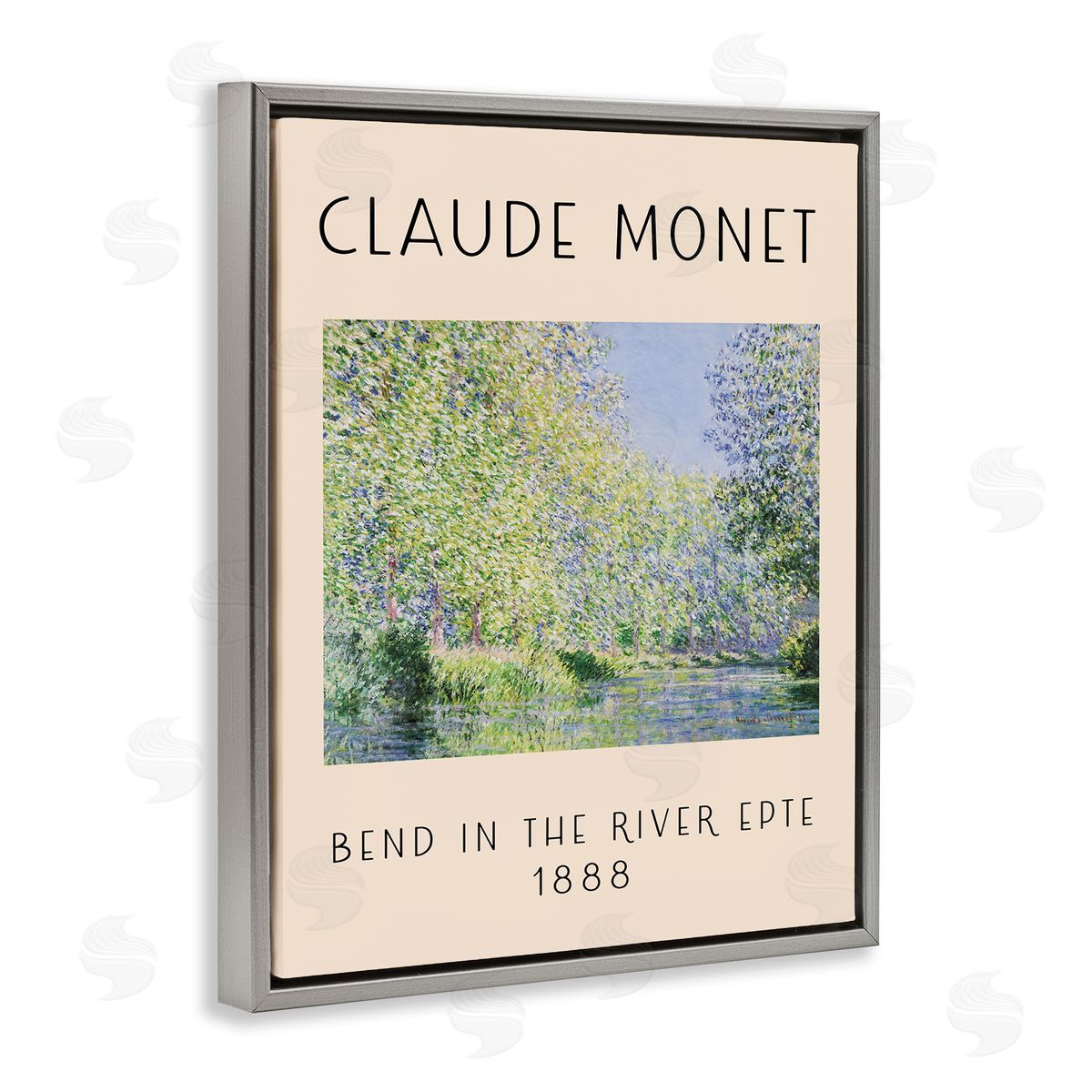 Classic River Bend Monet Grey Floating Frame Canvas Wall Art, Home Decor by Stupell Studio