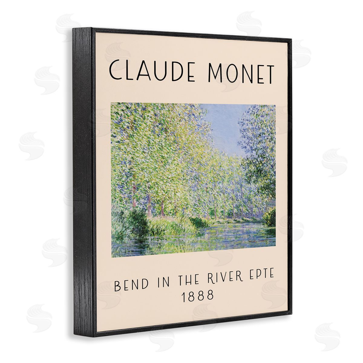 Classic River Bend Monet Black Frame Print Wall Art, Home Decor by Stupell Studio