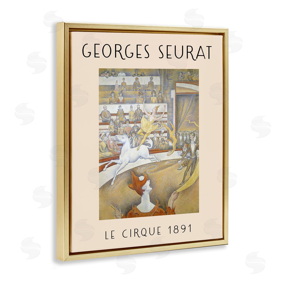 Classic Georges Seurat Gold Floating Frame Canvas Wall Art, Home Decor by Stupell Studio