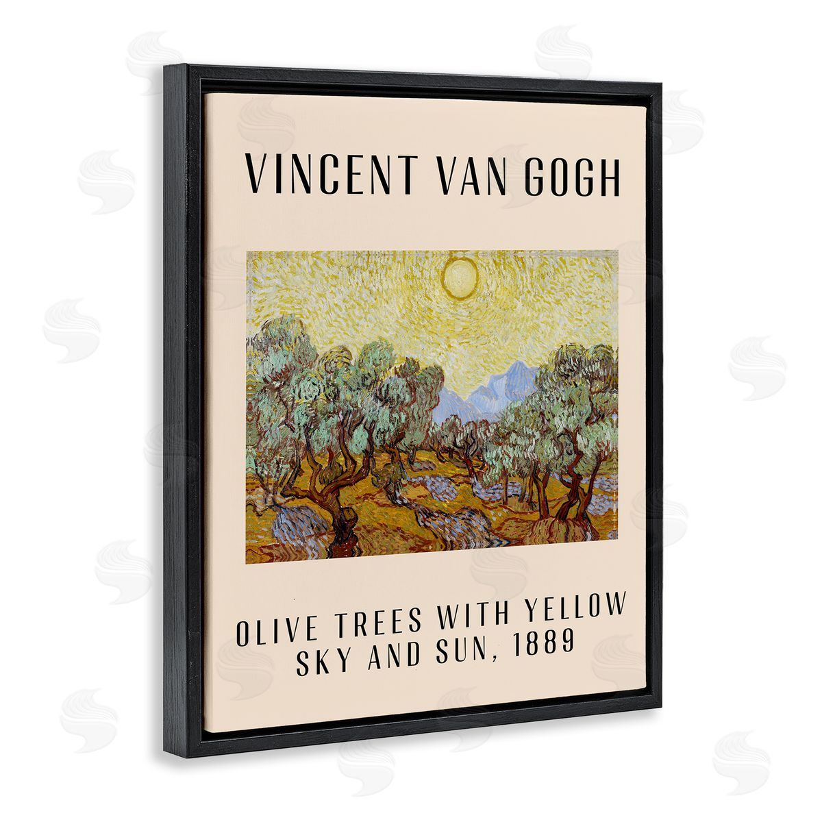 Classic Olive Trees Van Gogh Black Floating Frame Canvas Wall Art, Home Decor by Stupell Studio