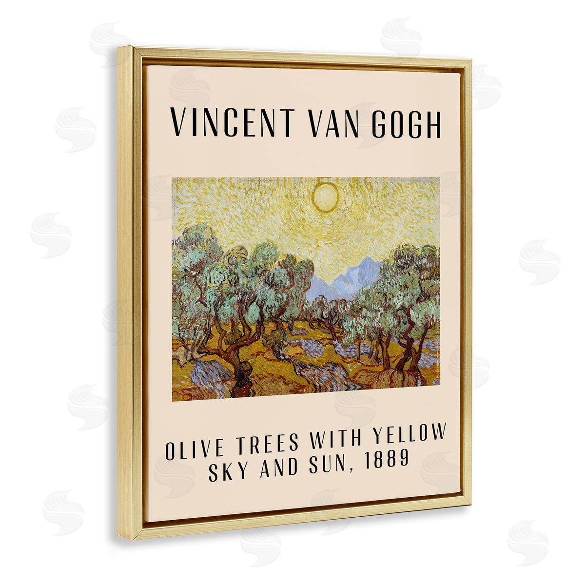 Classic Olive Trees Van Gogh Gold Floating Frame Canvas Wall Art, Home Decor by Stupell Studio