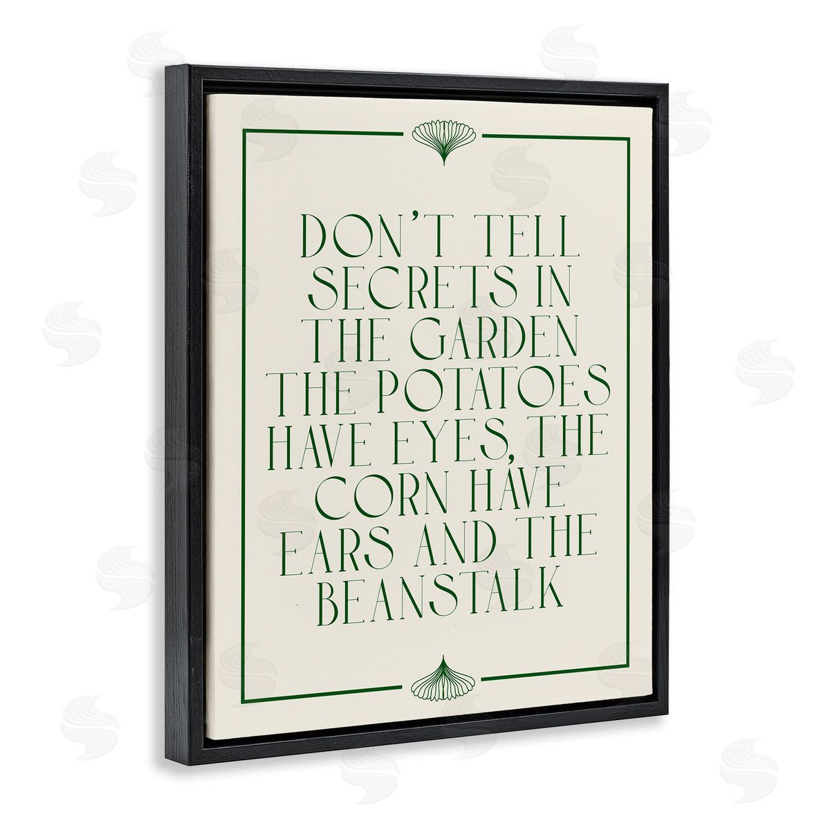 Funny Gardener Secrets Black Floating Frame Canvas Wall Art, Home Decor by Stupell Studio