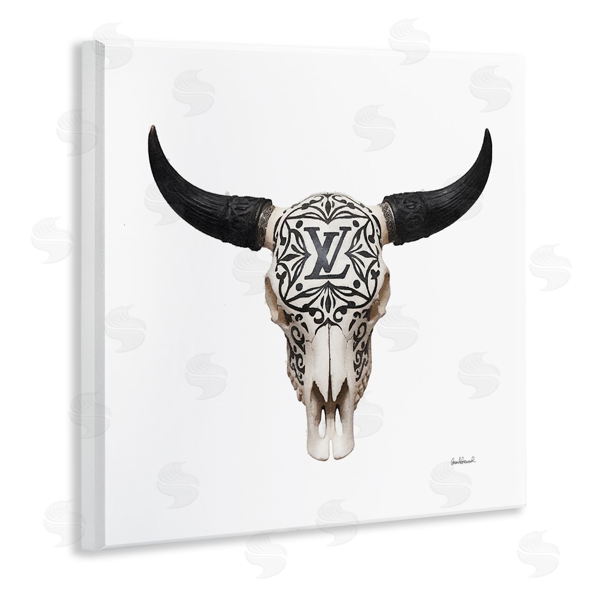 Southwestern Glam Skull Wood Plaque Wall Art, Home Decor by Amanda Greenwood