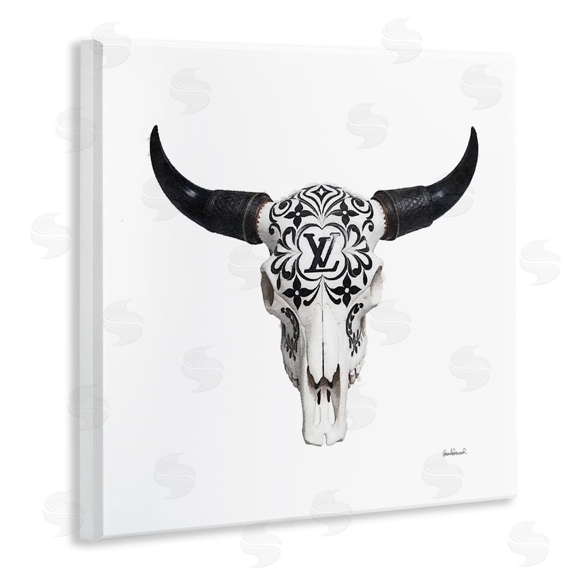 Cowgirl Skull Glam Brand Wood Plaque Wall Art, Home Decor by Amanda Greenwood