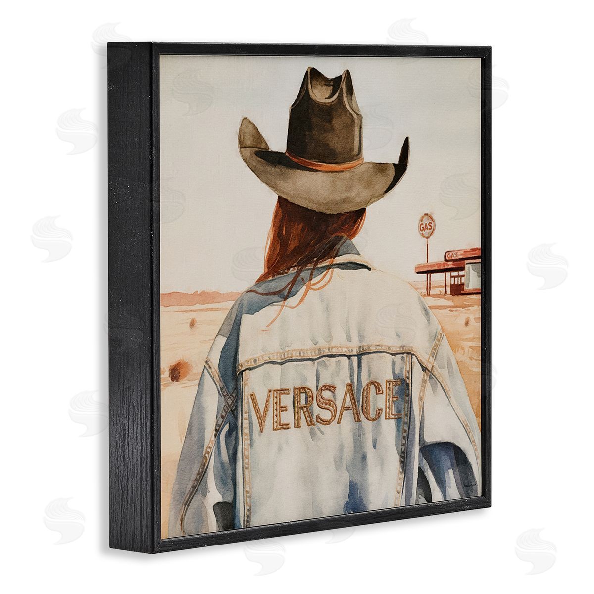 Glam Jacket Cowgirl Black Frame Print Wall Art, Home Decor by Amanda Greenwood