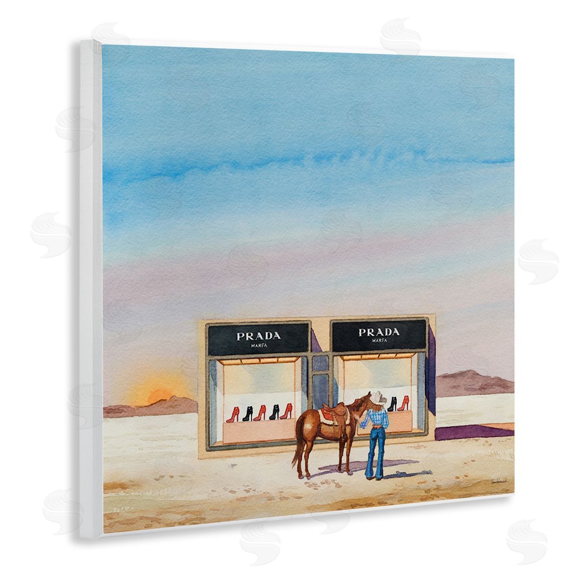 Desert Shoe Store Wood Plaque Wall Art, Home Decor by Amanda Greenwood
