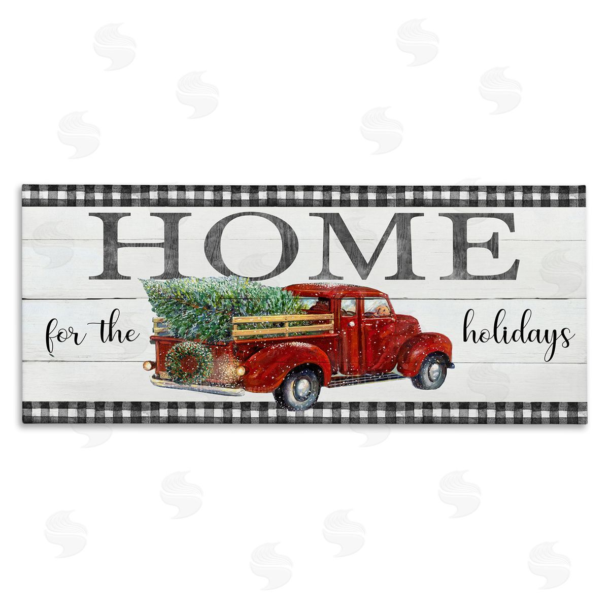 Home For Holidays Truck Canvas Wall Art, Home Decor by Ruane Manning