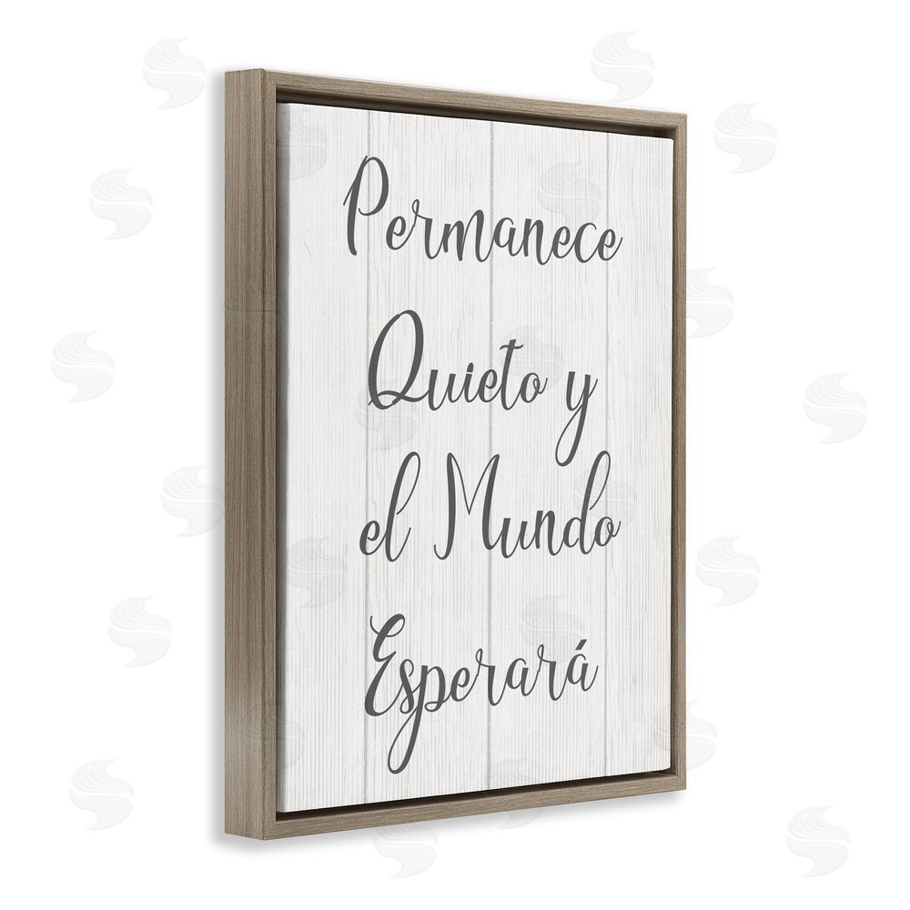 Stupell Studio Permanece en Quietud Brown Floating Frame Canvas Wall Art Print